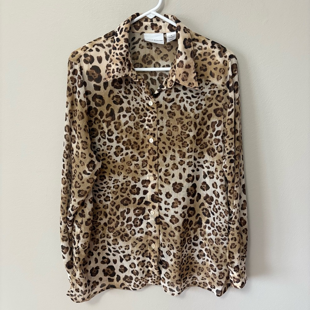 Animal Print Metallic Button Down Alfred Dunner
